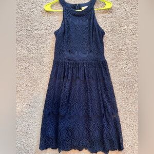 Altar’d State XS, lace, navy blue dress. Sheer back zipper. Never worn.